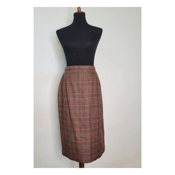 Vintage 1990's Pendleton Tweed Wool Plaid Skirt - Picture 3 of 7